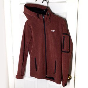 Hollister Softshell Hooded Jacket, Burgundy, Small